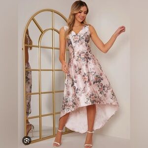 Chi Chi London mikado floral high low dress